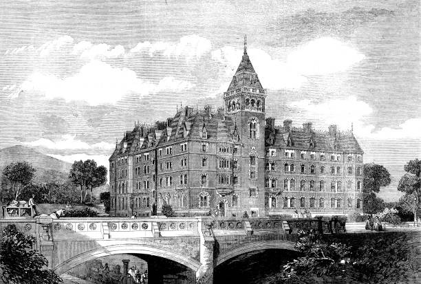 The Imperial Hotel at Great Malvern 1862 a truly magnificent build- Old Photo