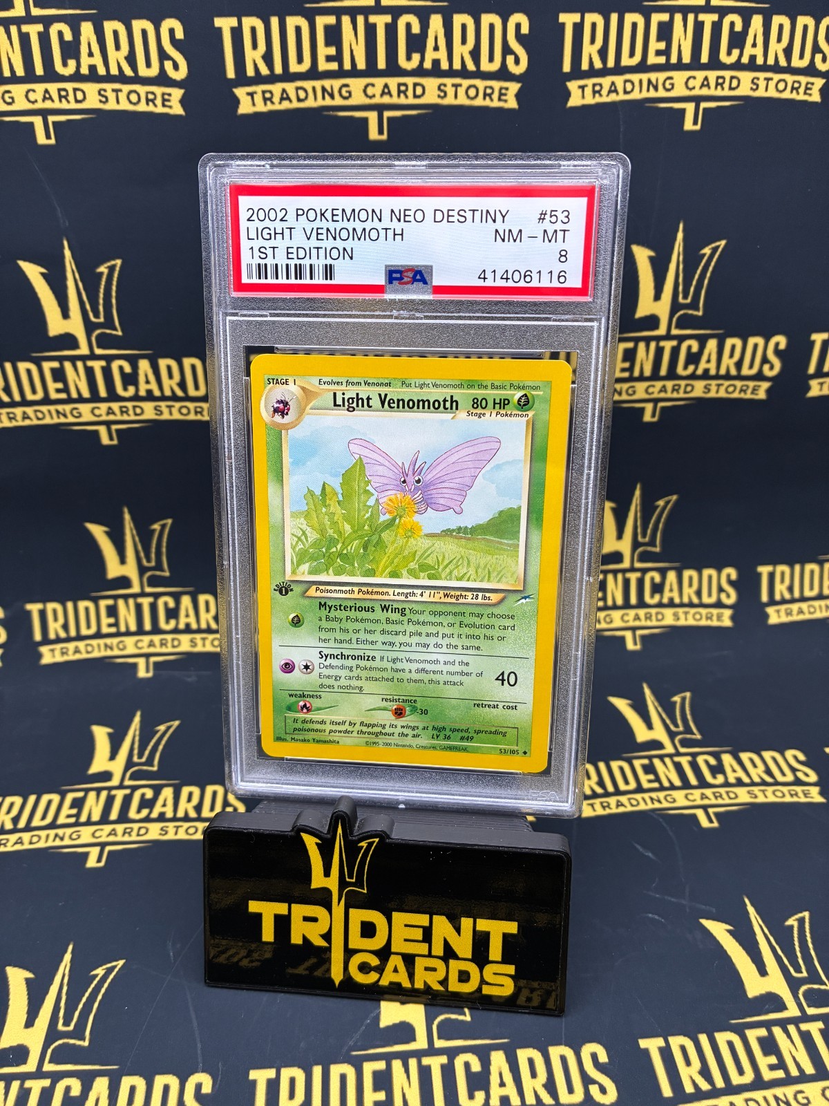 2002 POKEMON NEO DESTINY #53 LIGHT VENOMOTH 1ST EDITION PSA 8