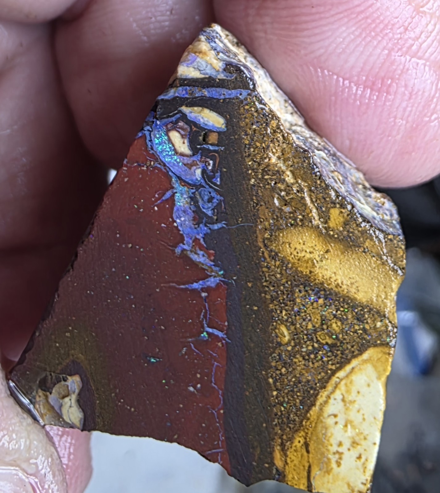 Australian Boulder opal Rubs 3 Pieces Ready To Cab 156 Cts.  