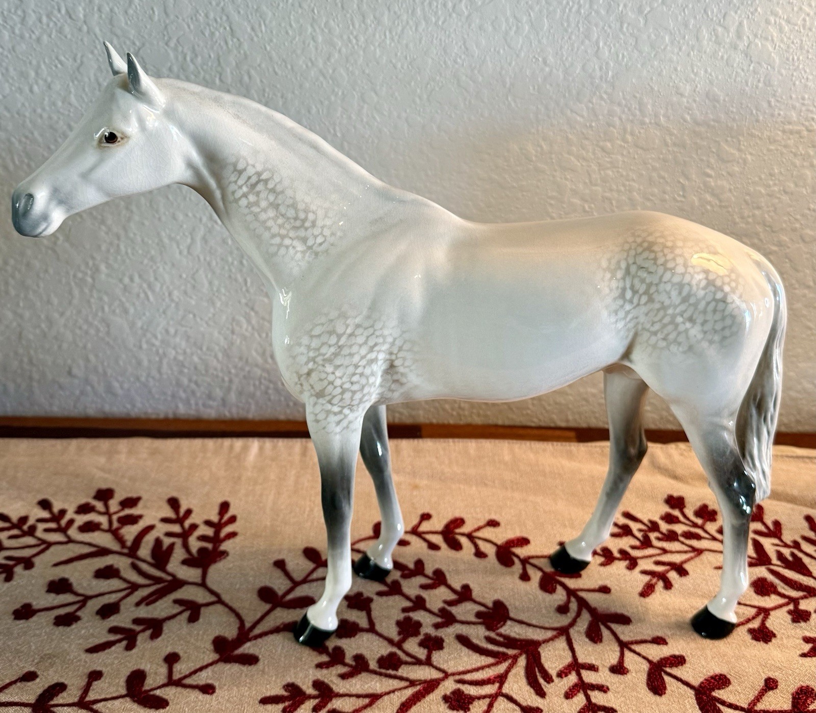 Vintage Beswick England Dapple Gray Horse Figurine - 11.5” X 14” - Excellent