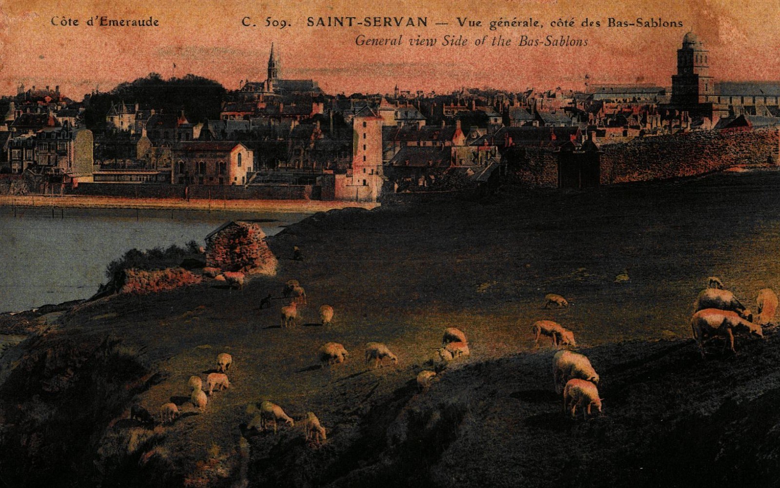 Saint Servan, General View Side Of The Bas Sablons,  Vintage Postcard
