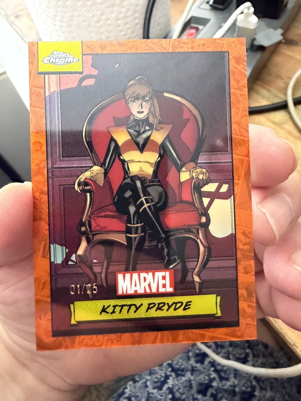 2024 Topps Chrome Marvel Sapphire Edition Orange Kitty Pryde  #95 /25 PSA 9