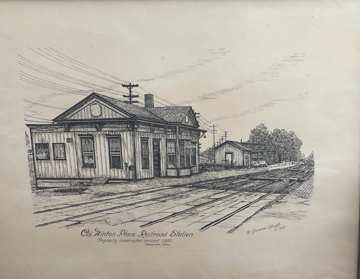 Old Winton Place Railroad Station  Cinn OH By Geneva South 1972