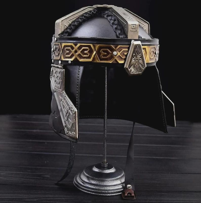 Gimli Helmet Lord of the Rings fantasy movie w/ Display Stand Gift Premium LOTR