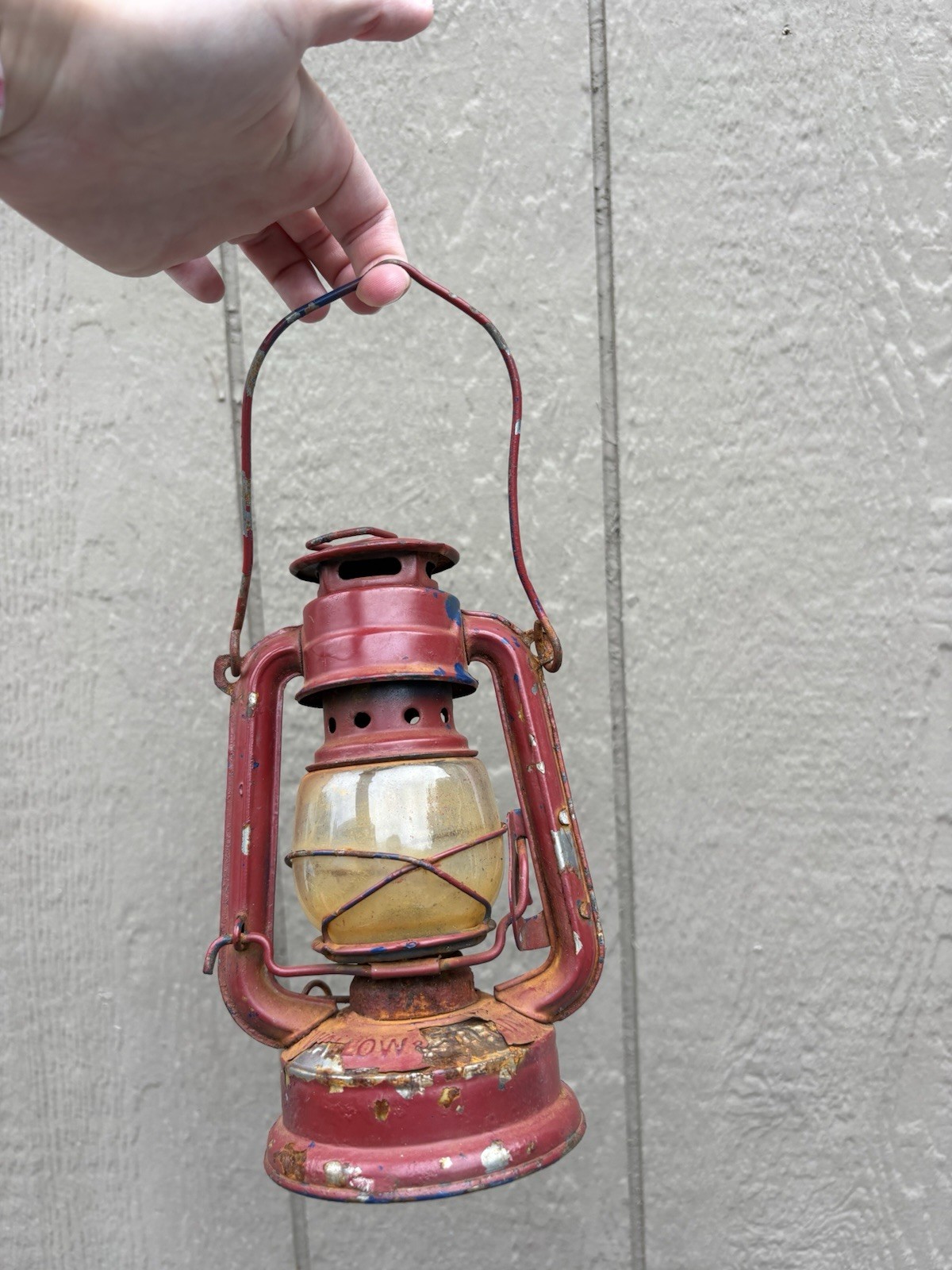 Vintage Wallow Brant Red Kerosene Oil Lantern Lamp 10” Tall