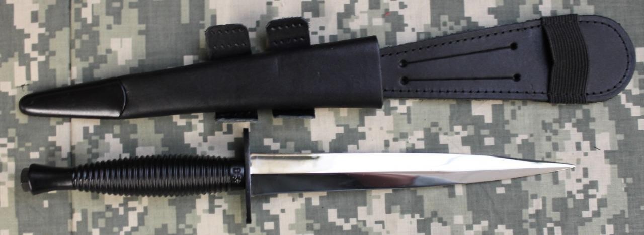John Nowill Fairbairn Sykes Double Edge Commando Knife Bright Blade MOD MARKED