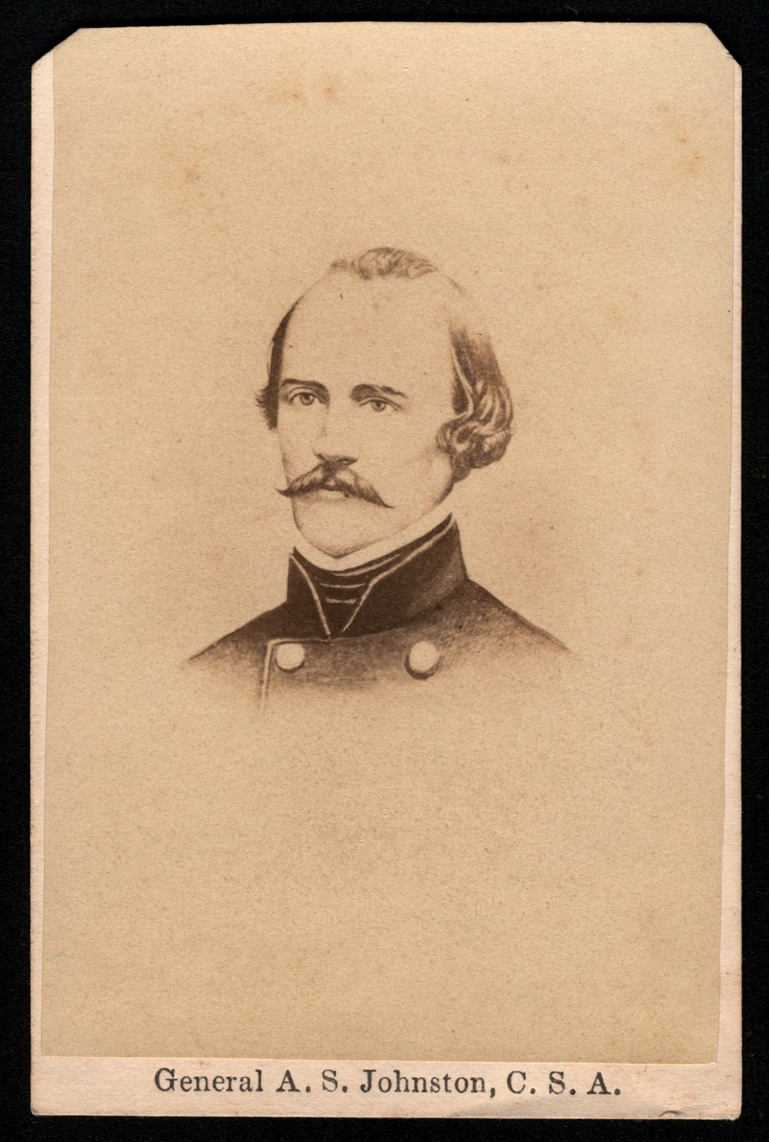 Civil War CDV Confederate General Albert Sidney Johnston Killed at Shiloh