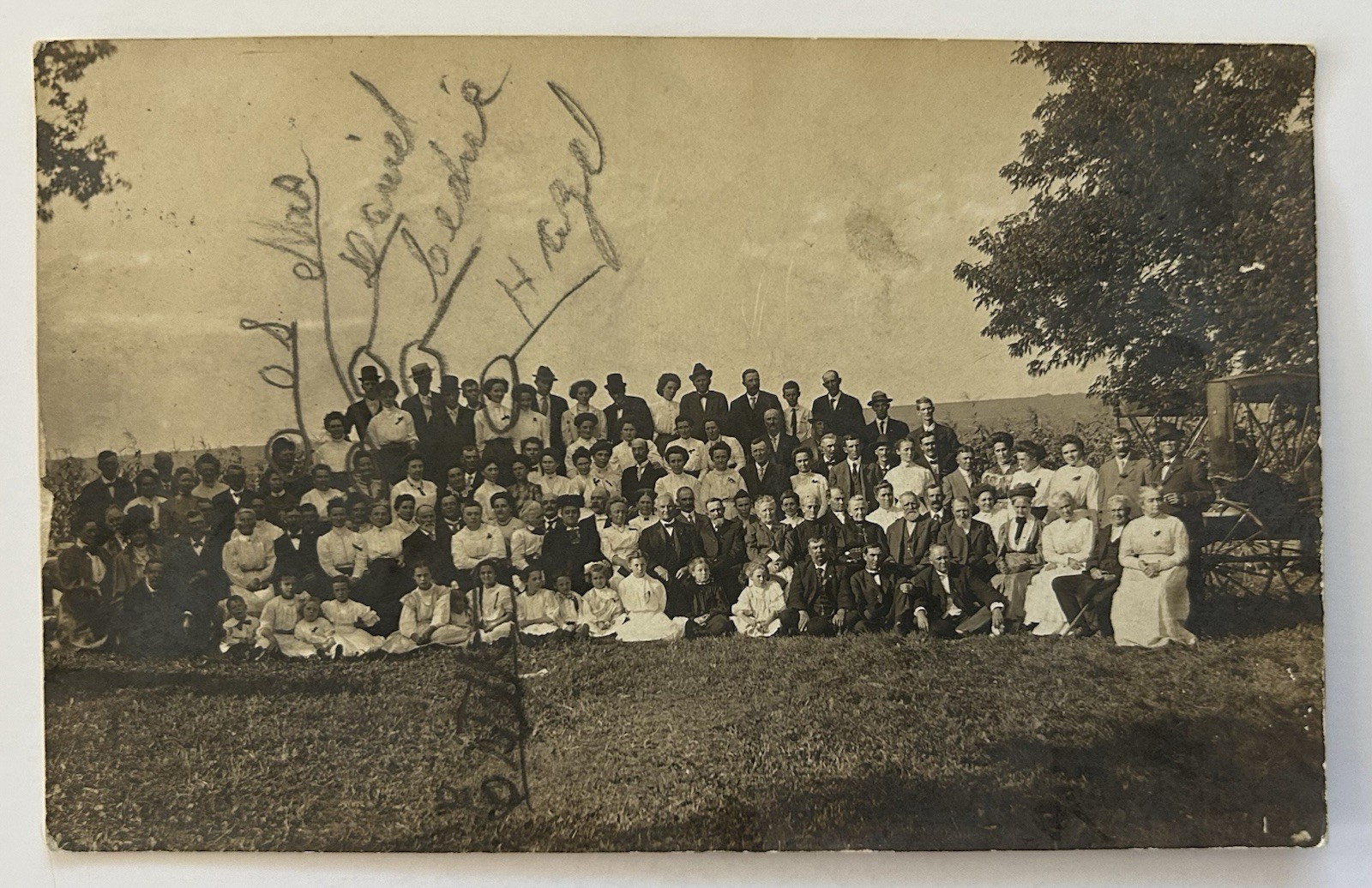 RPPC Large Group Portrait Reunion Gathering Early 1900s Identified People
