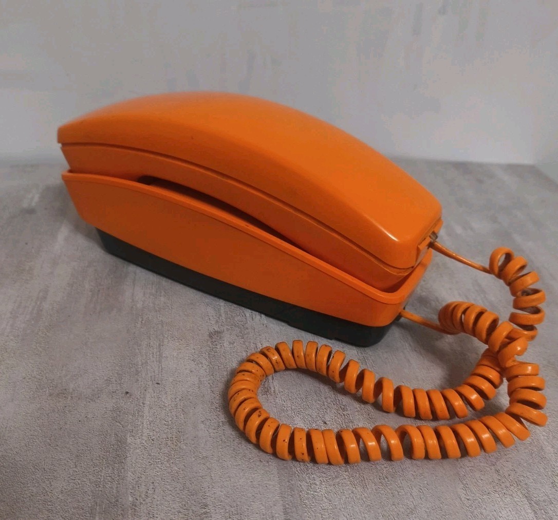 Vintage GTE Automatic Electric Tangerine Pushbutton Styleline Phone Tested Works