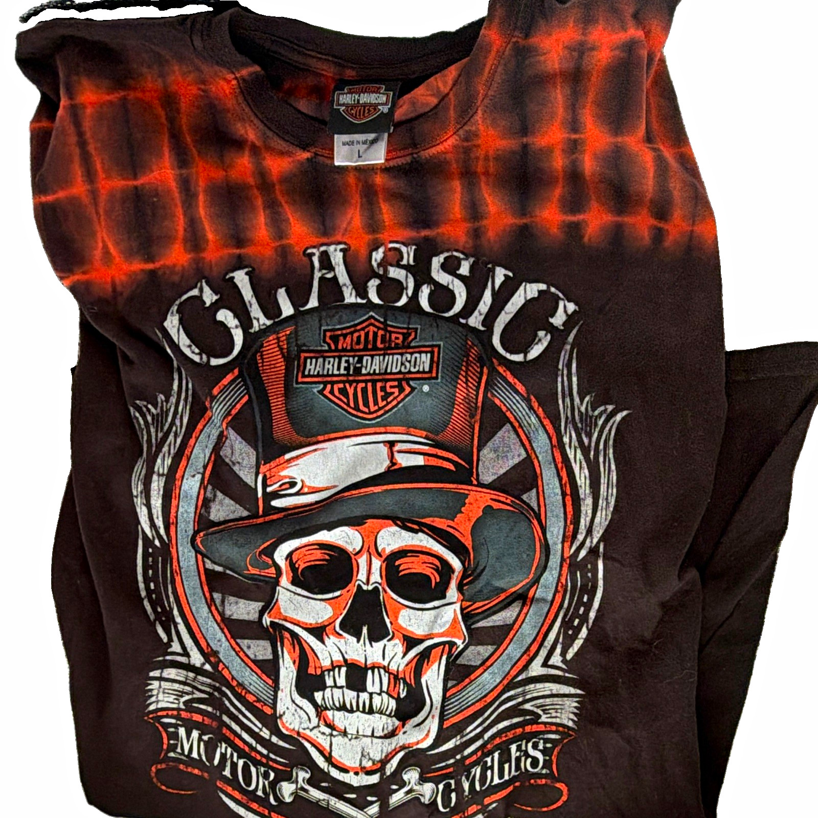 Vintage Harley-Davidson Maverick Skull Tie-Dye T Shirt L