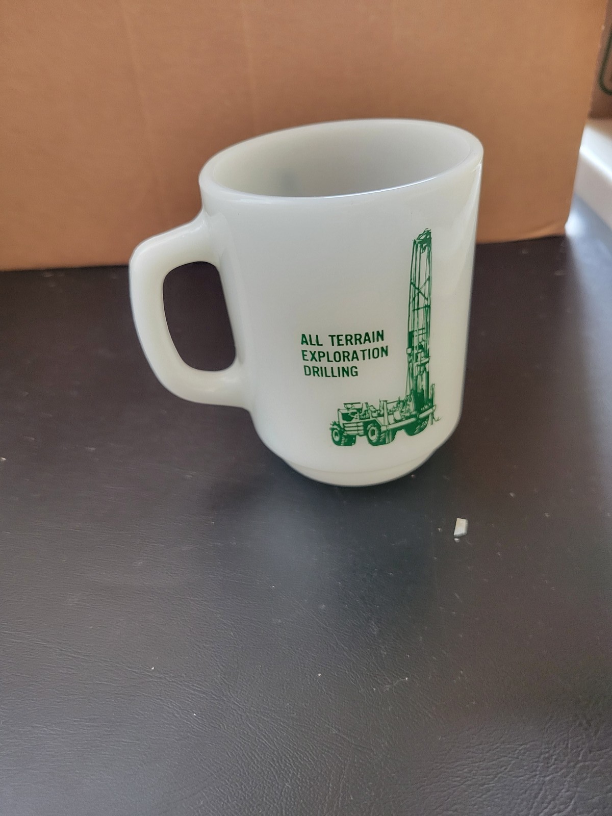Vintage Fire-King Anchor Hocking Mug All Terrain Exploration Drilling Oil Gas