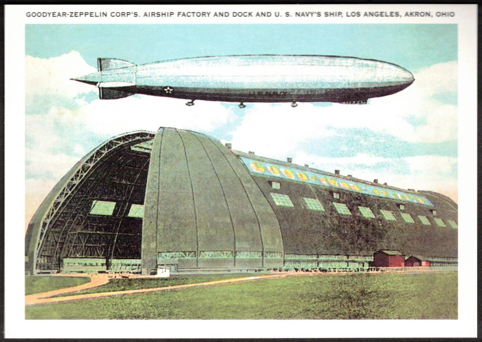 4 VTG PHOTO JUMBO POSTCARDS: DIRIGIBLES, AIRSHIPS, ZEPPELINS, 1924, Brand New