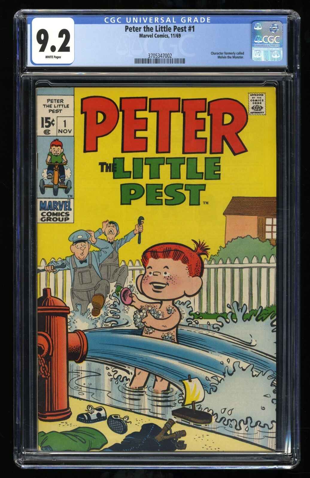 Peter the Little Pest #1 CGC NM- 9.2 White Pages Marvel 1969