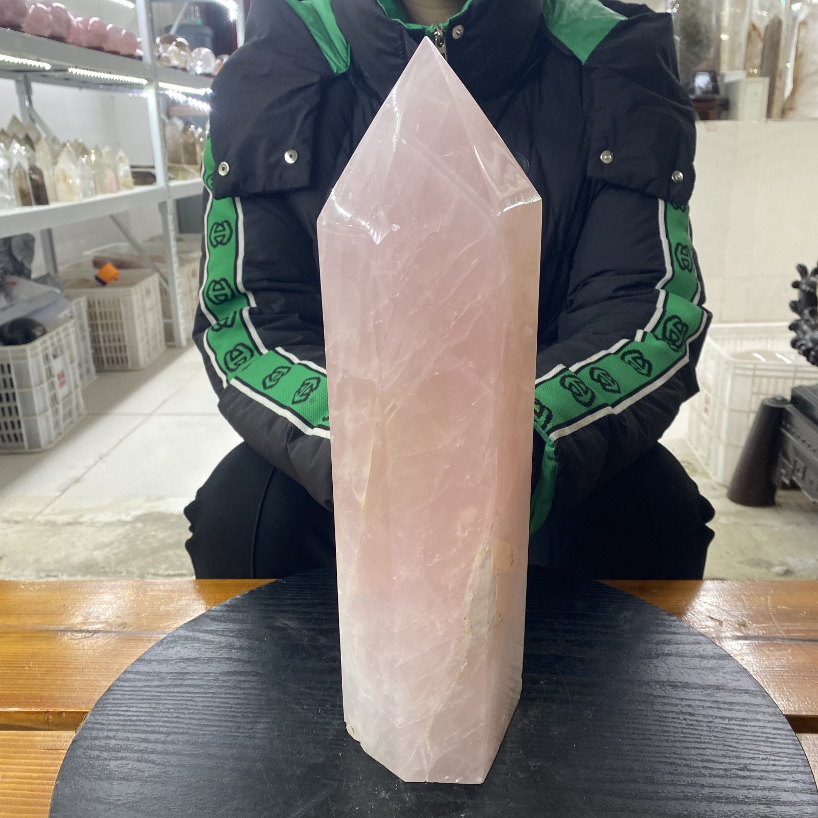 13.2LB  Natural Rose quartz Crystal Obelisk Tower Crystal Wand Reiki Restoration