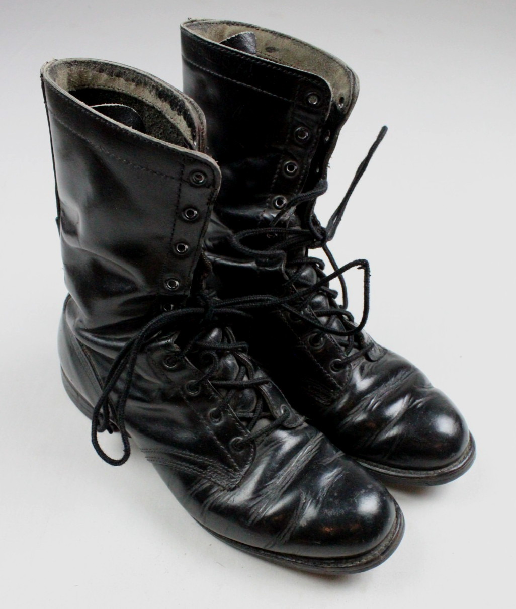 Vintage 1974 Vietnam Era USGI Leather Army Combat Boots Mens 9 B