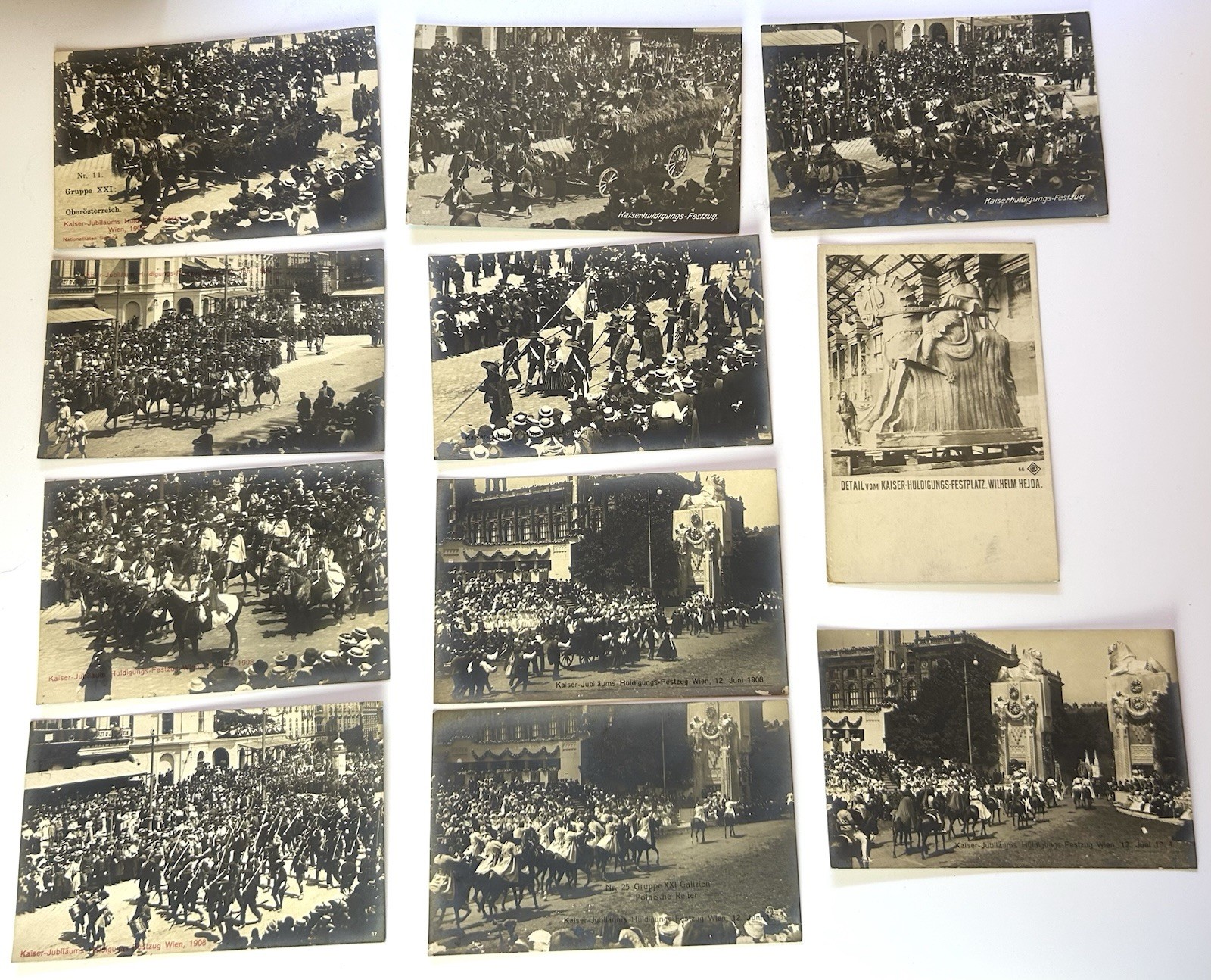 Austria 1908 RPPC Kaiser Jubilaums Huldigungs Festzug Unused Kohn Postcard Lot