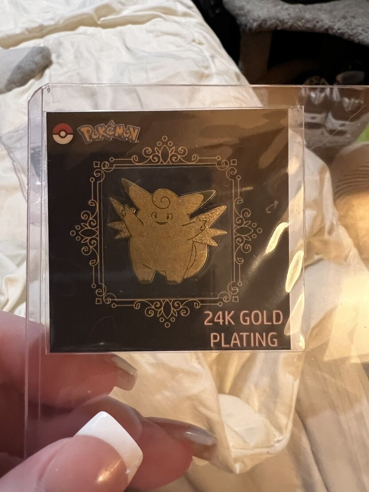 Pokémon 24k Gold Plated Stickers. Clefairy. Clefabe. Psyduck.