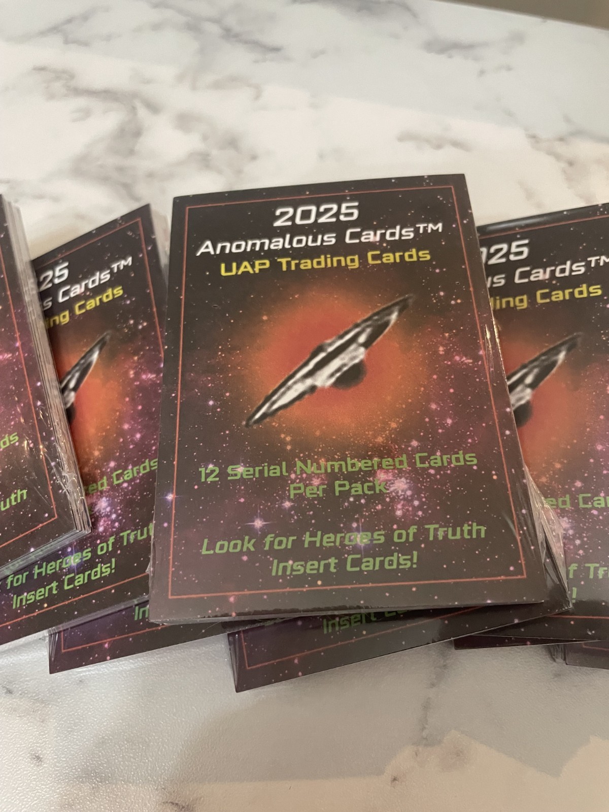 2025 Anomalous Cards - UFO/UAP 12 Card Cello Pack - Each card serial numbered