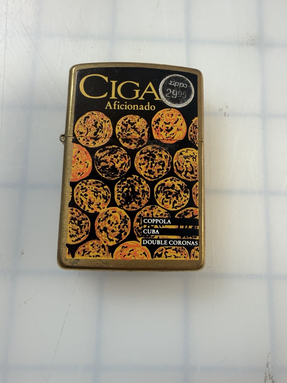 Vintage 1996 Zippo Lighter Cigar Aficionado Coppola Cuba Double Coronas Unfired