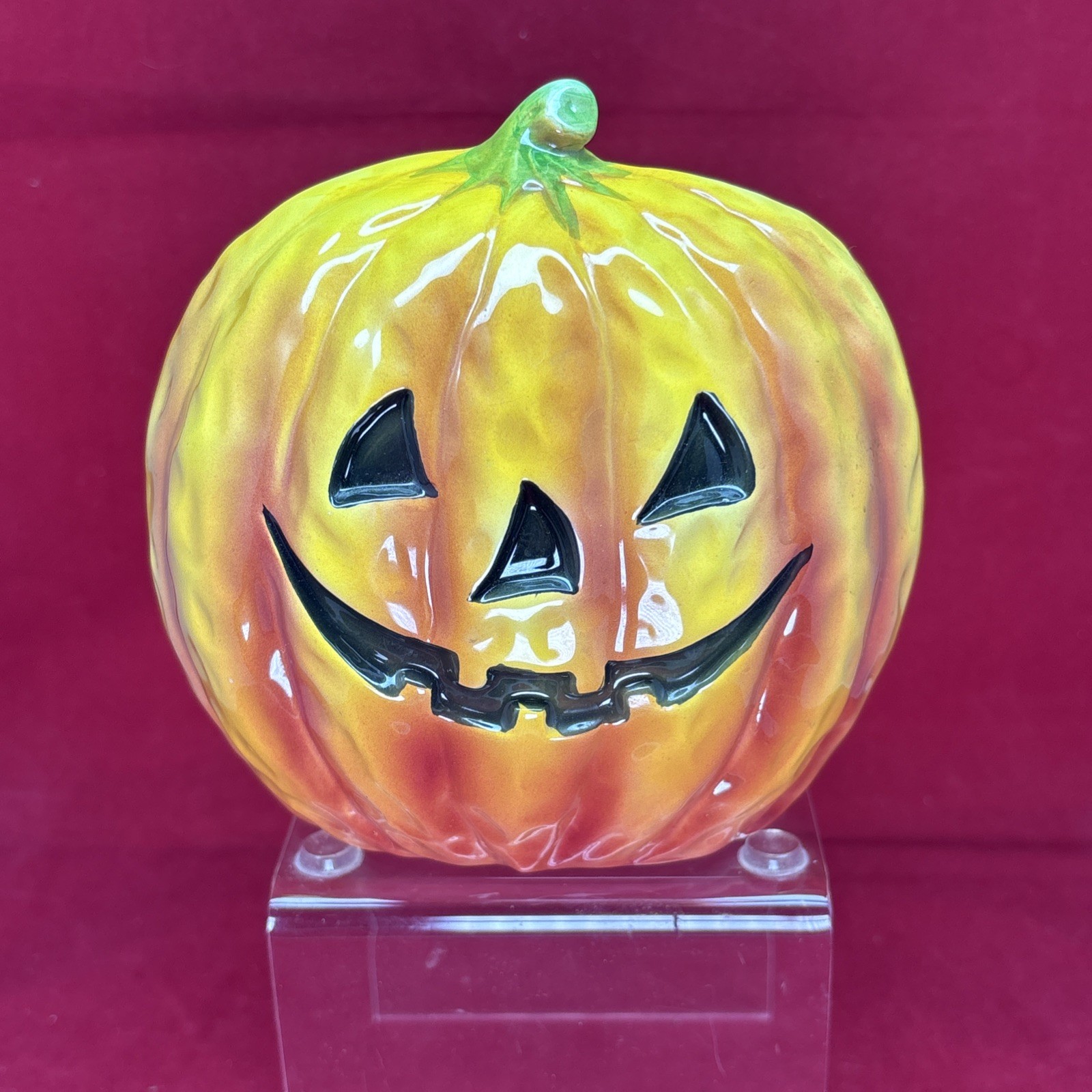 Vintage 1960s Ceramic Samson Import Co. Relpo Halloween Jack-O-Lantern Pumpkin