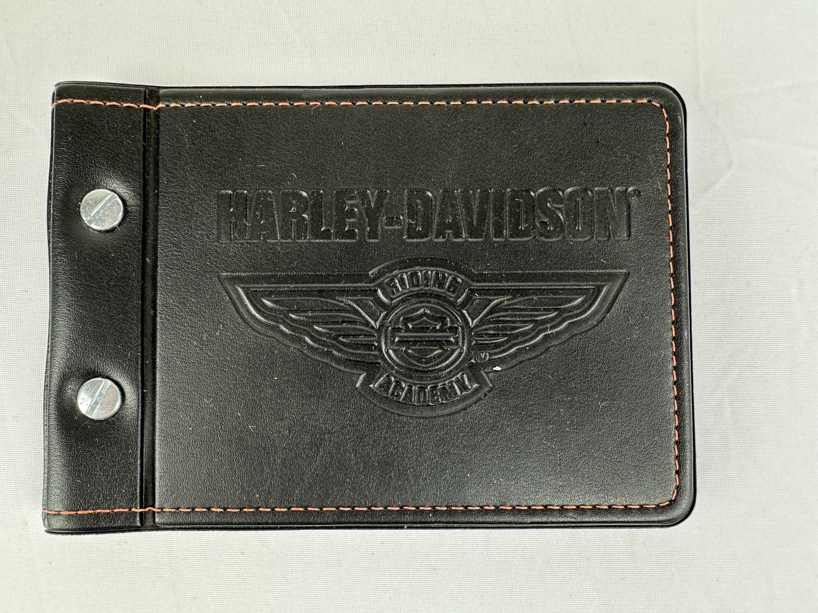 Harley Davidson Riding Academy Roadbook Handbook Log Black Leather Journal Book