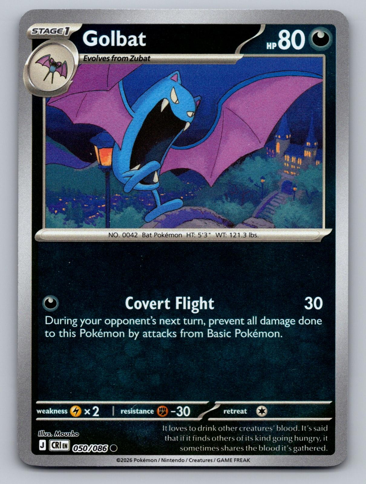 Golbat 050/086 Common Chaos Rising Pokemon Reverse Holo Near Mint