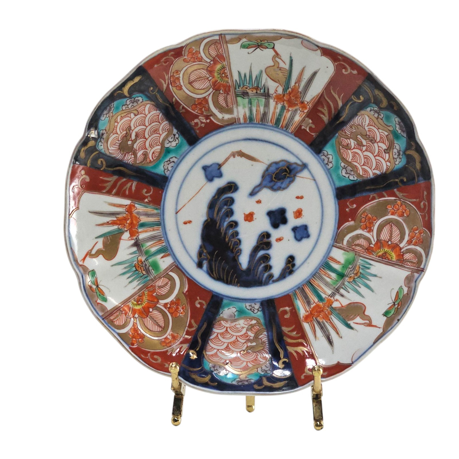 Antique Japanese Imari Bowl 19th C. Edo-Meiji Arita Porcelain Scalloped Rim