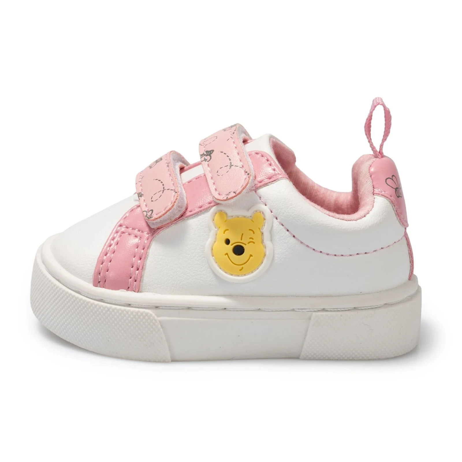 Disney Winnie the Pooh Baby Girl Sneaker Shoe with Straps Size 4 Pink & White