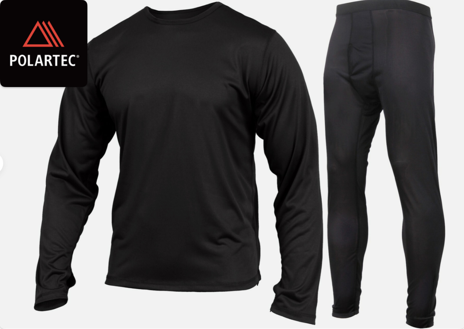 Polartec Peckham Level 1 Black Silk Weight Thermal Top Bottom Set Small Regular