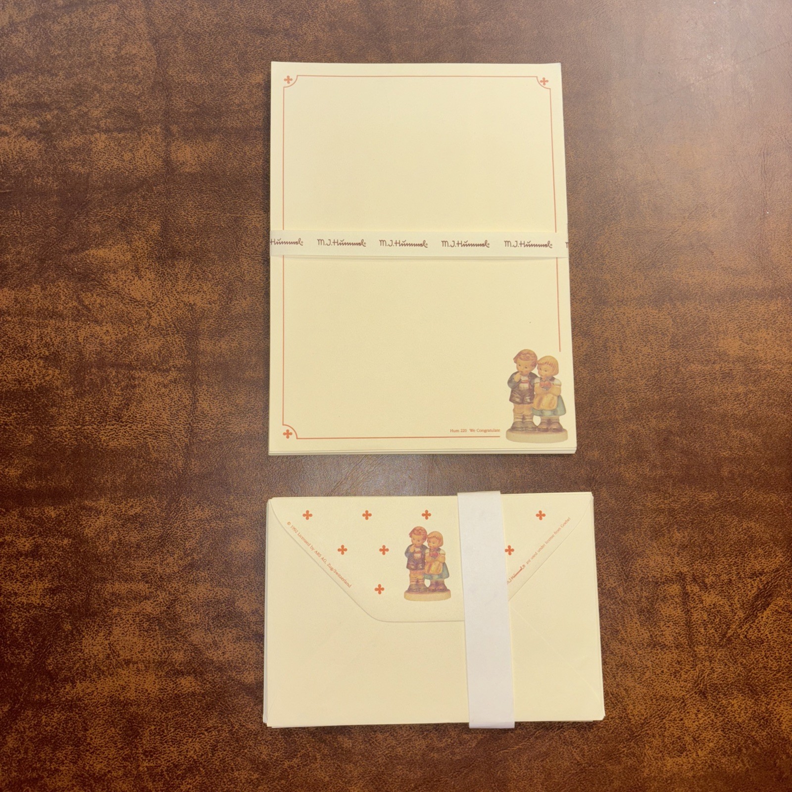 1992 M J Húmmel Notepad with 15 Envelopes Vintage Made in Switzerland