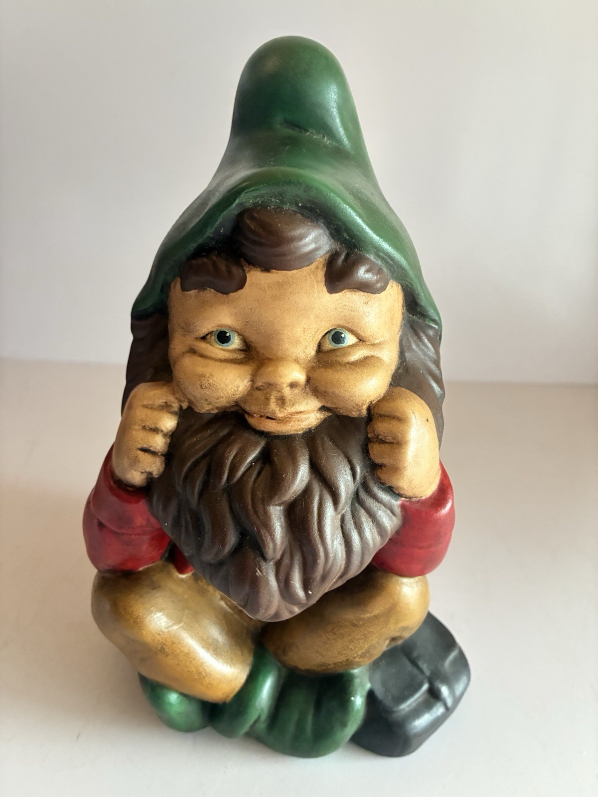 Vintage MCM Atlantic Mold Garden Gnome Elf Ceramic Statue Decoration