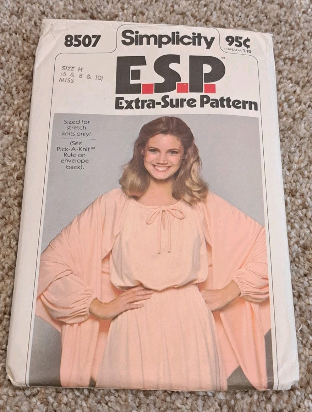 Vintage 1978 Simplicity E.S.P 8507 Size 6,8,10