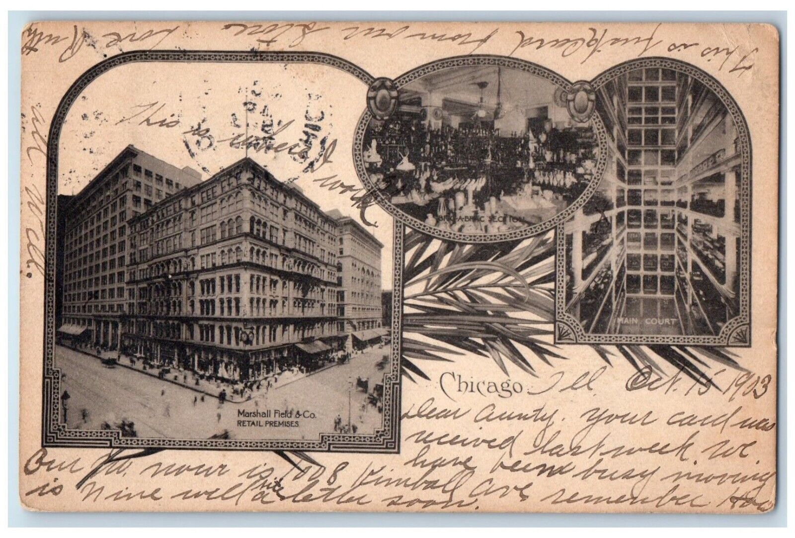 Chicago Illinois Postcard Marshall Field Retail Premises Multiview 1903 Vintage