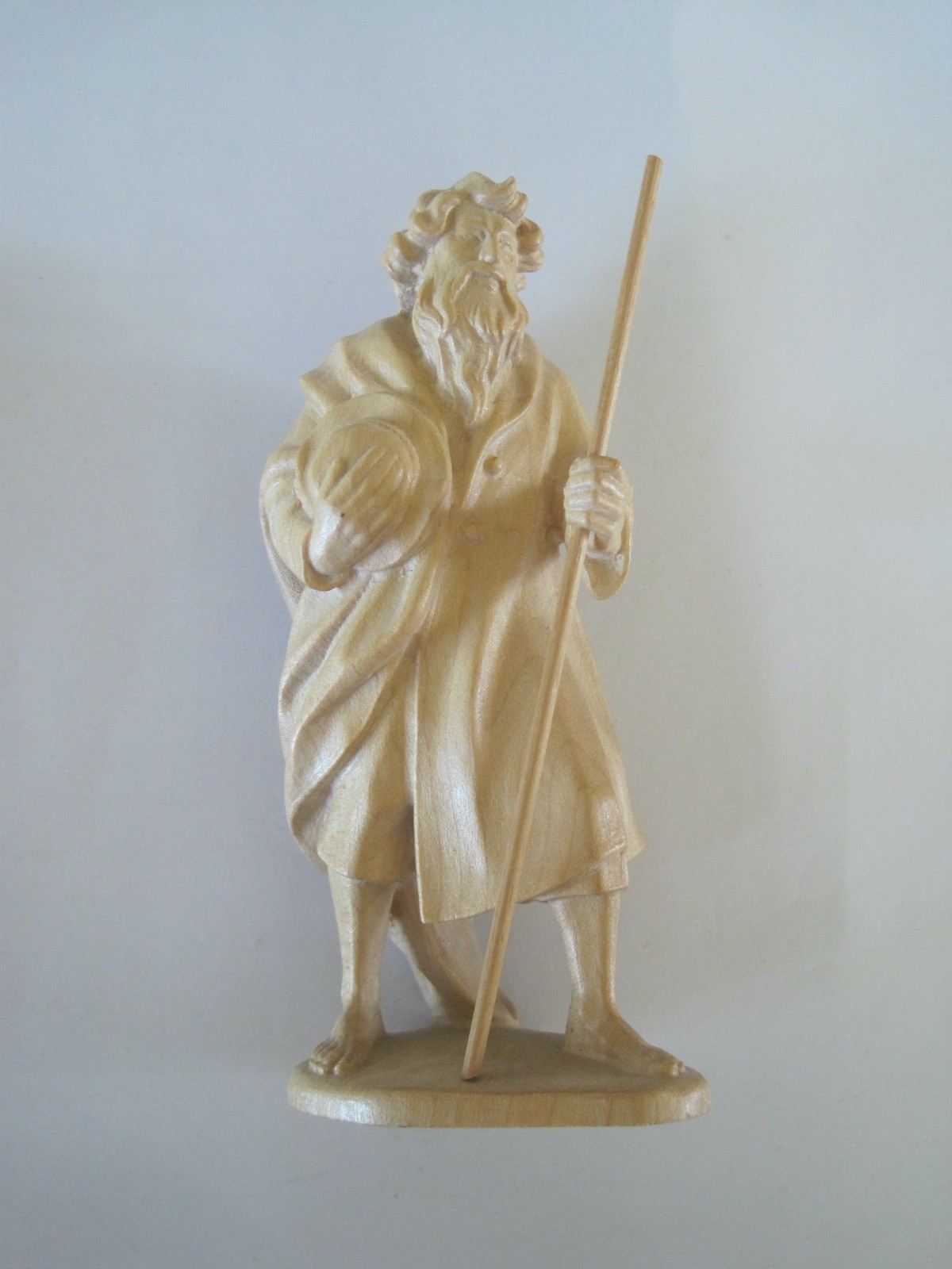 LEPI WOOD Carving Italy Nativity Shepherd W/ Staff Alpine Maple From Reindl 5\