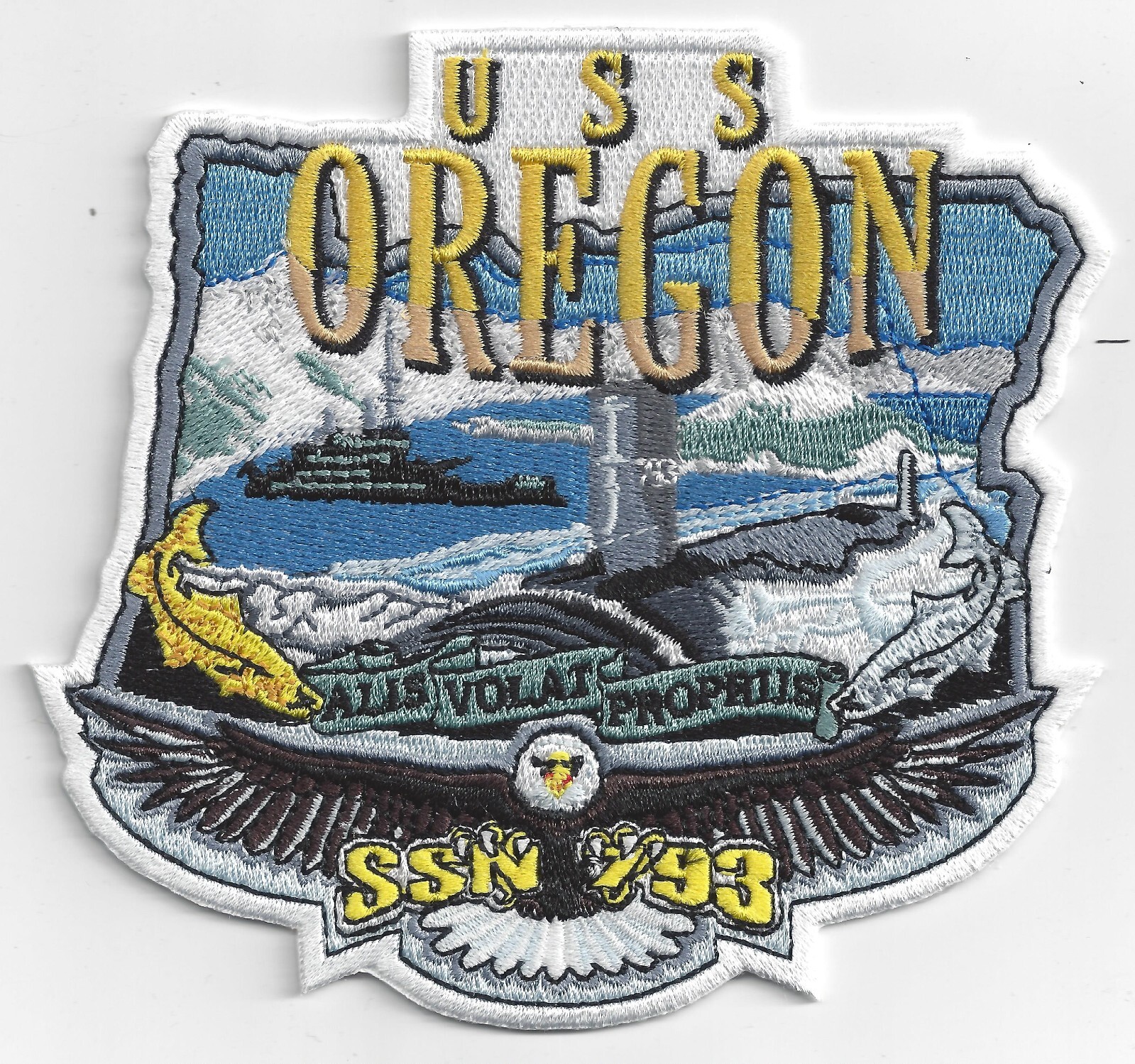 USS Oregon SSN 793 5 x 4.5 inch Fully Embroidered C7294