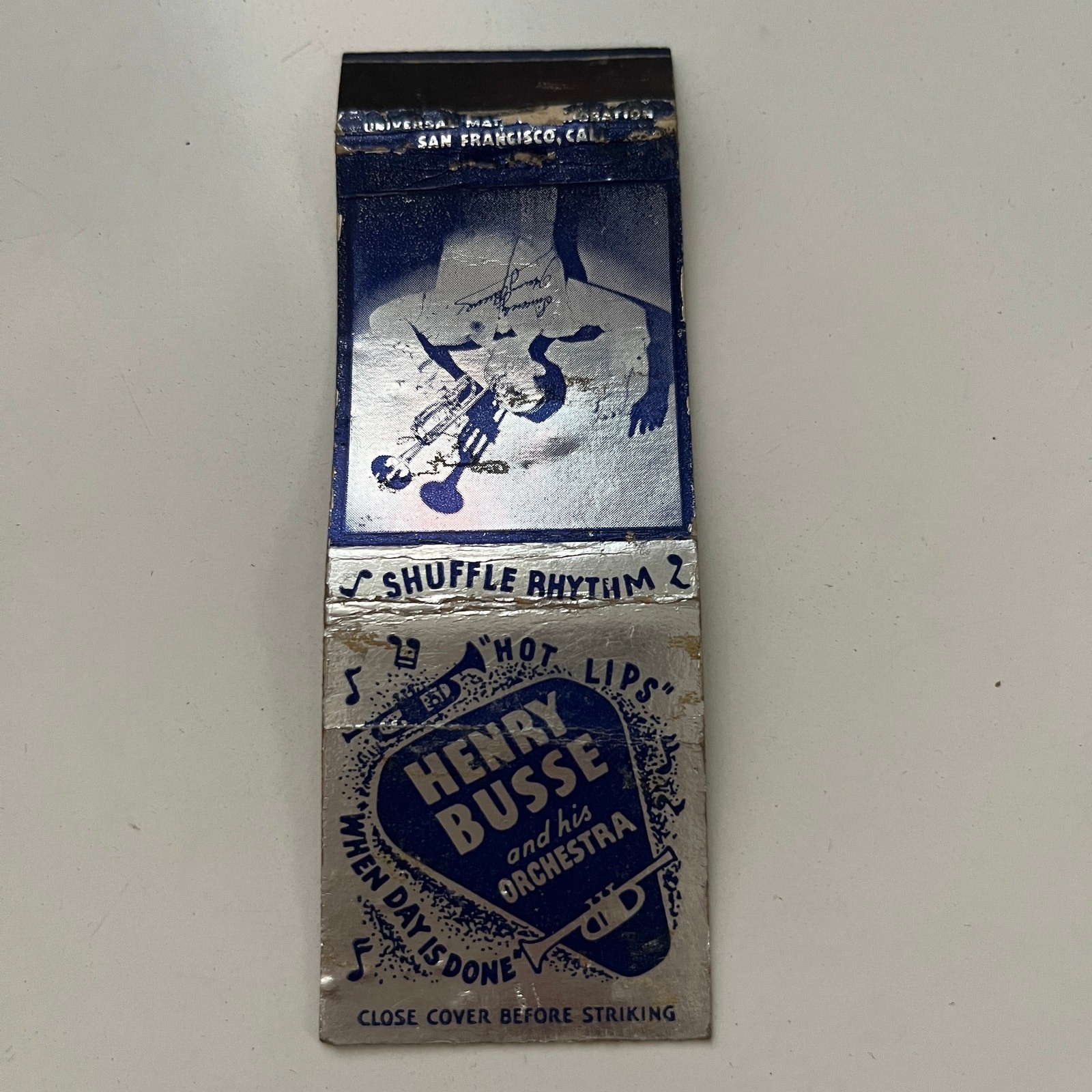 Henry Busse & His Orchestra Shuffle Rhythm Vintage Matchbook Cover SMB9-4