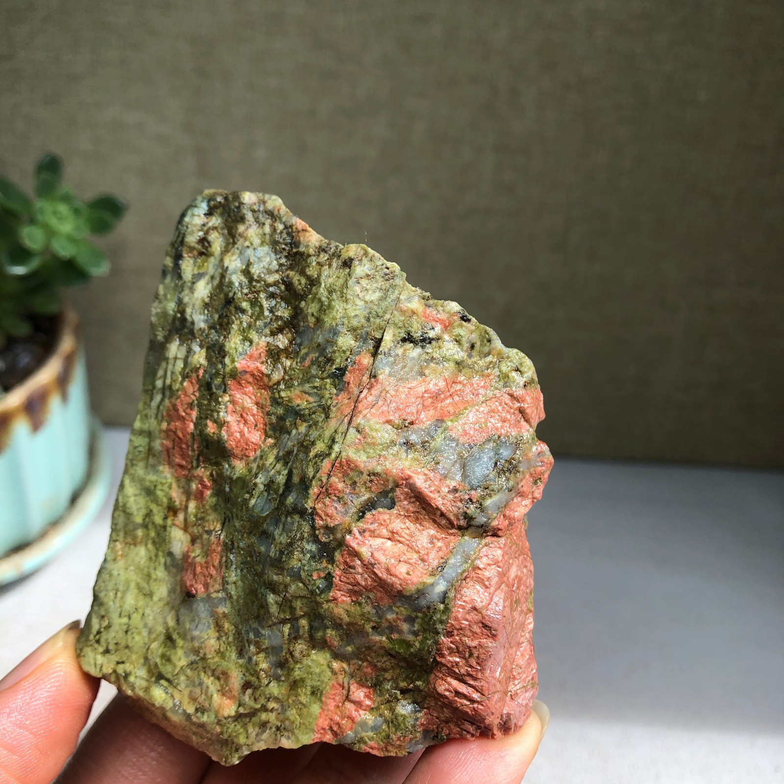 78mm Natural unakite crystal semi-precious rough original Specimen 252g A5992
