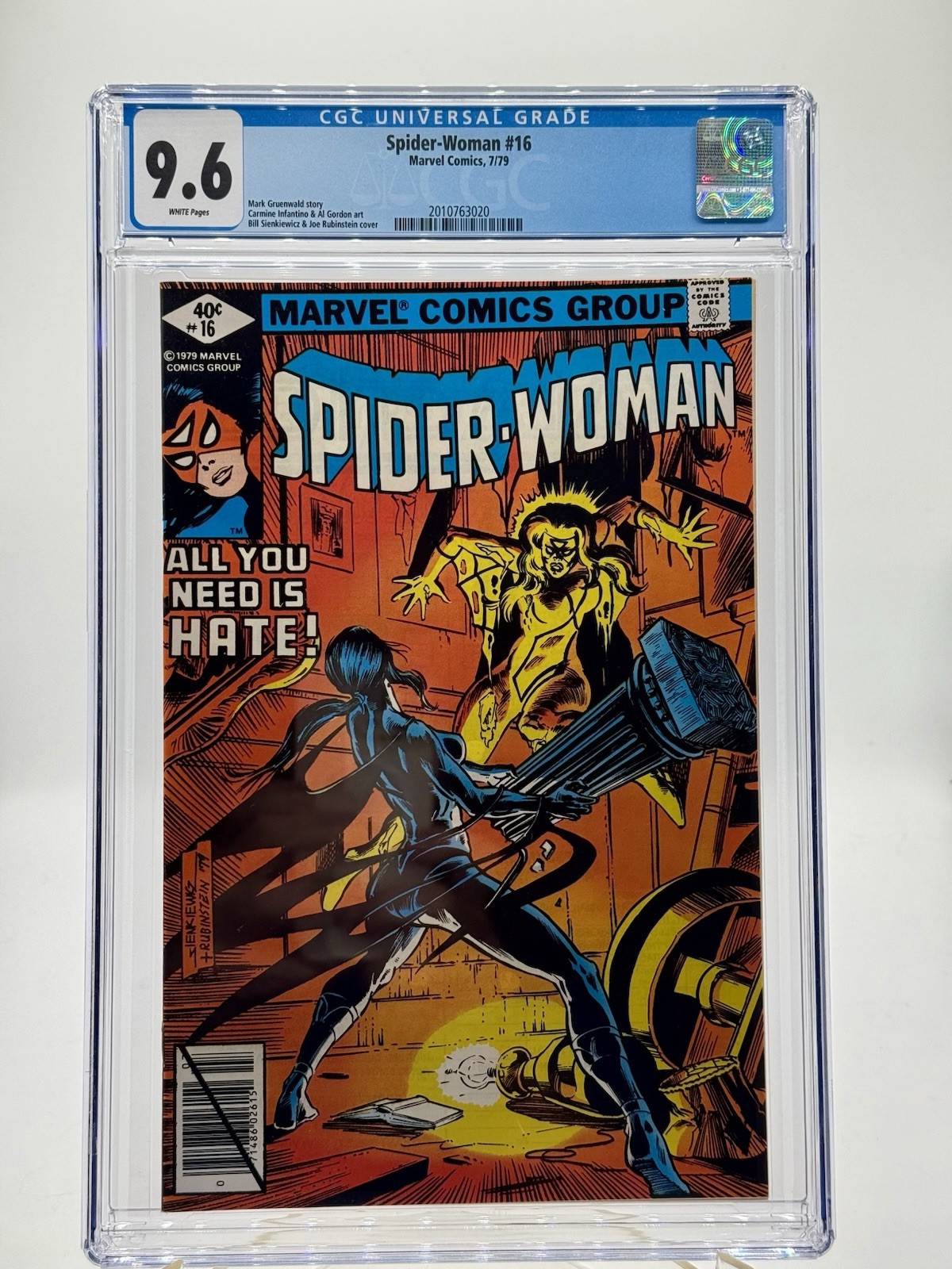 SPIDER-WOMAN #16 CGC 9.6 White PAGES All You Need Is Hate Issue