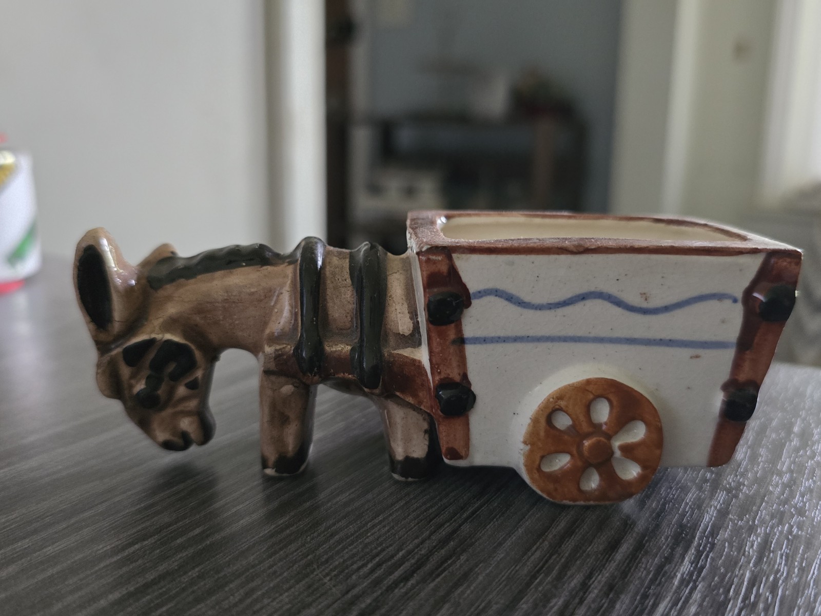 Vintage Japan Occupied DONKEY AND CART Tea/sugar Holder