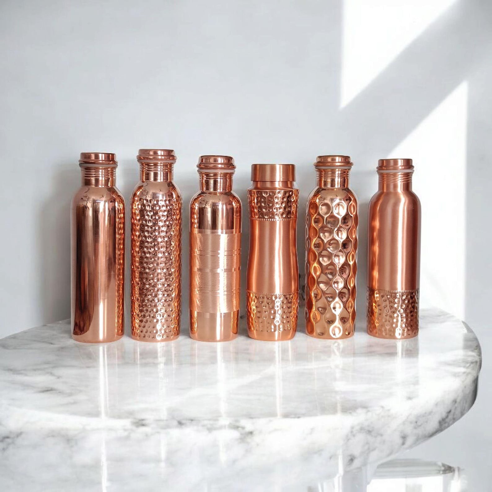 6X Copper Water Bottle New Designer Copper Water Bottle Unique Design 950ml