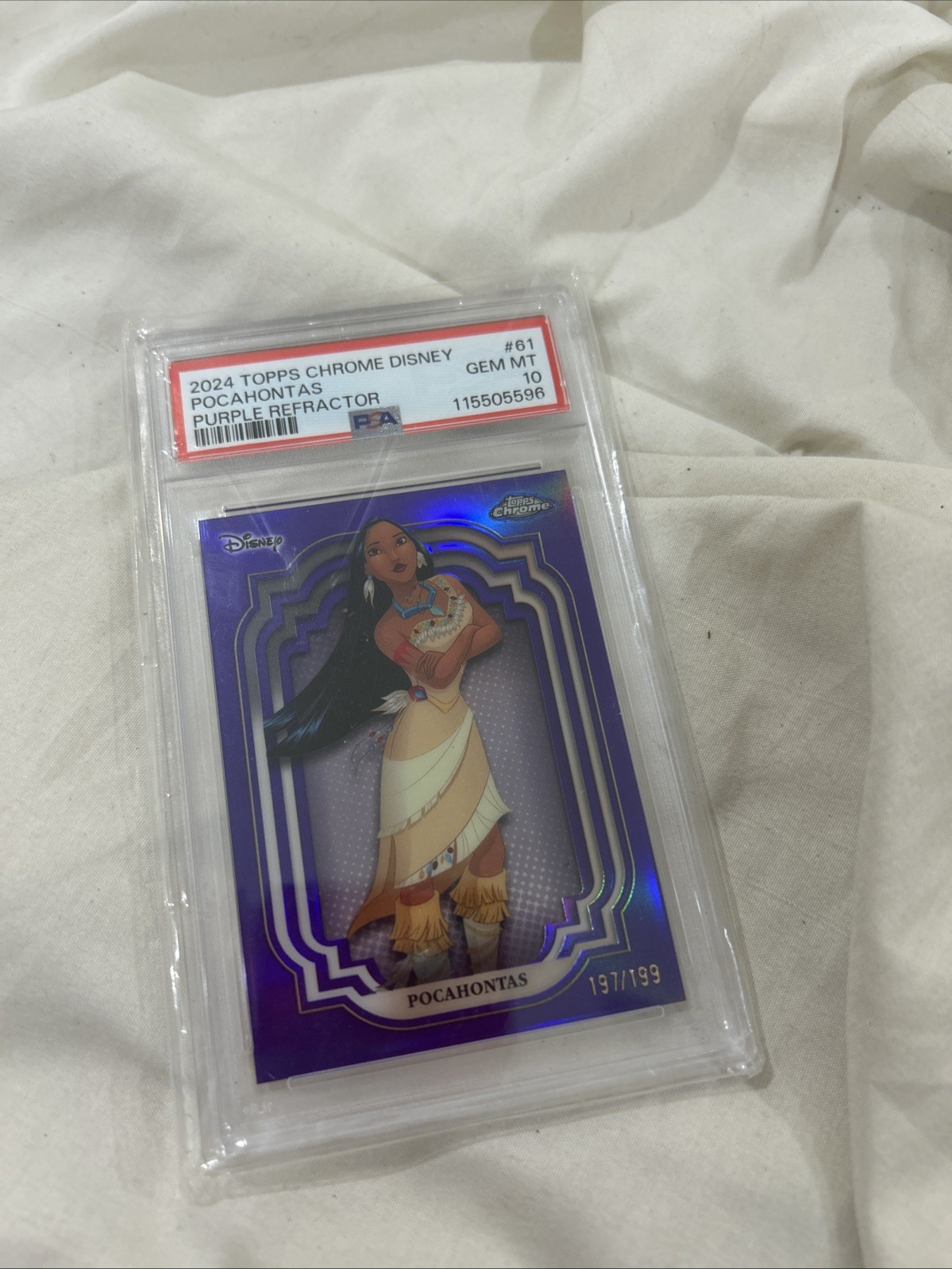 Pocahontas - 2024 Topps Chrome Disney #61 Purple Refractor /199 PSA10