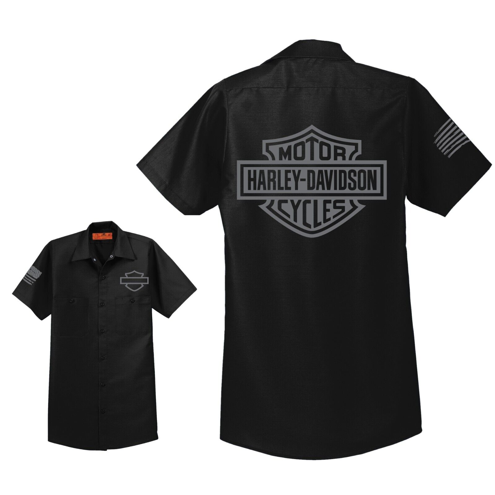 RED KAP Mechanic Shirt Motorcycle Biker Harley Davidson NWOT Bar and Shield Gift