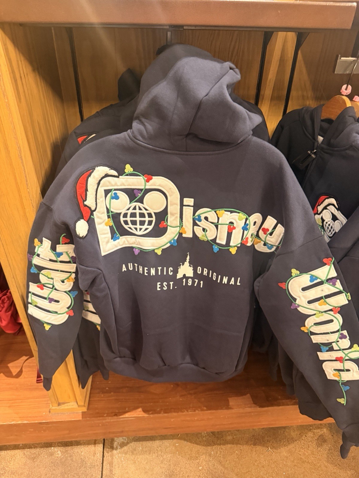 Disney World Holiday Lights Zip Up Hoodie Christmas 2026 WDW Adult NEW Size L