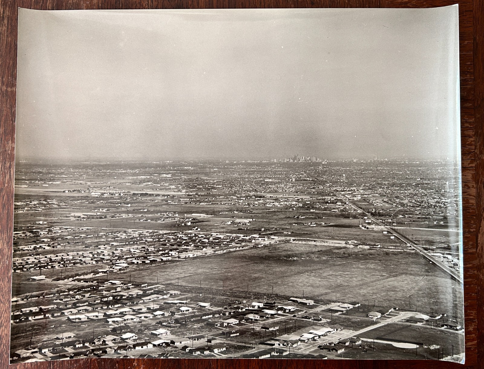 Vintage Photograph 11x14 Houston Texas Aerial suburbs development 1950s TX