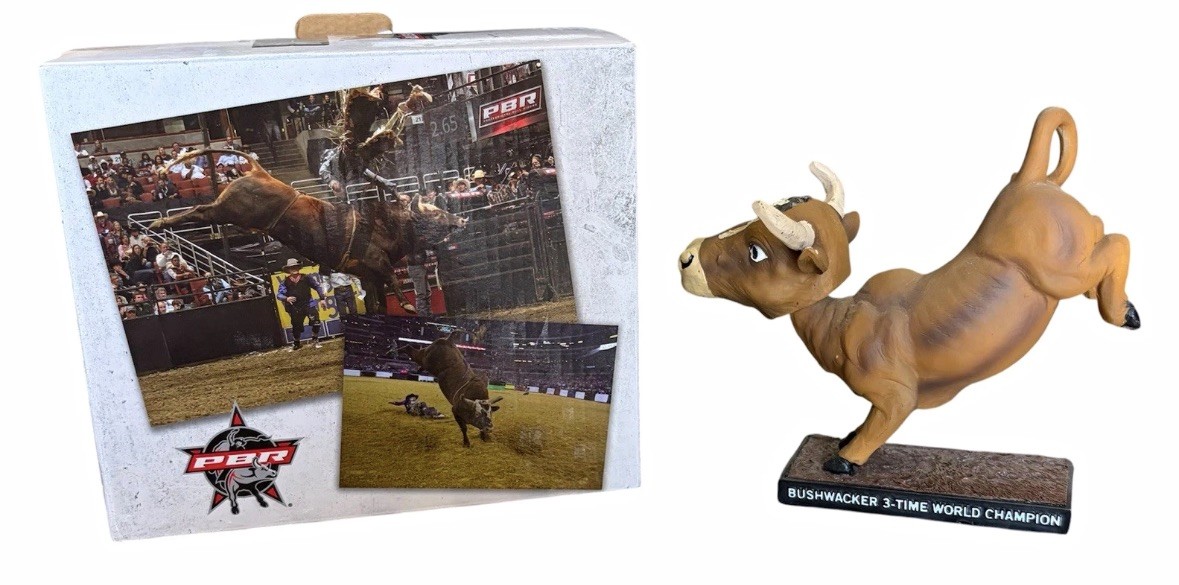 BDA Sports PBR Bushwacker Bull Bobblehead Collector's Edition w/ Base 2025