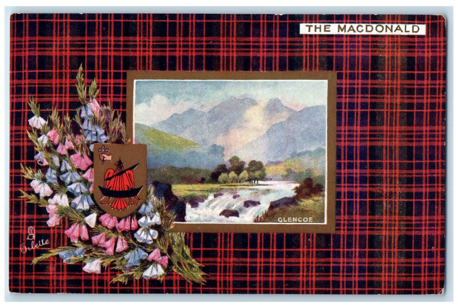 c1920\'s The Macdonald Clan Glencoe Highland Scotland Oilette Tuck Art Postcard