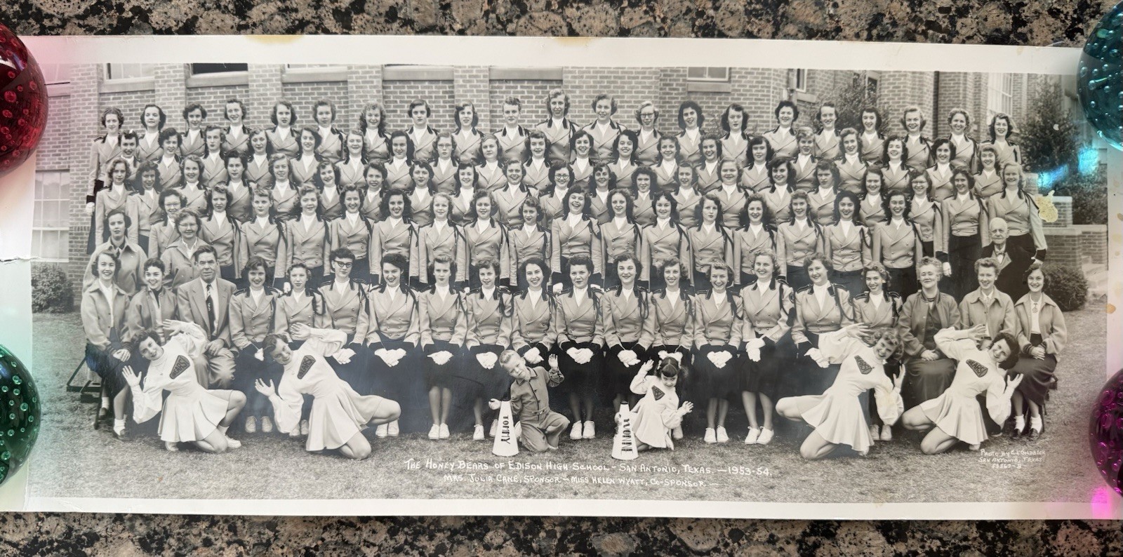 1953 E.L. Goldbeck Panoramic Photo Edison High School Honey Bears San Antonio