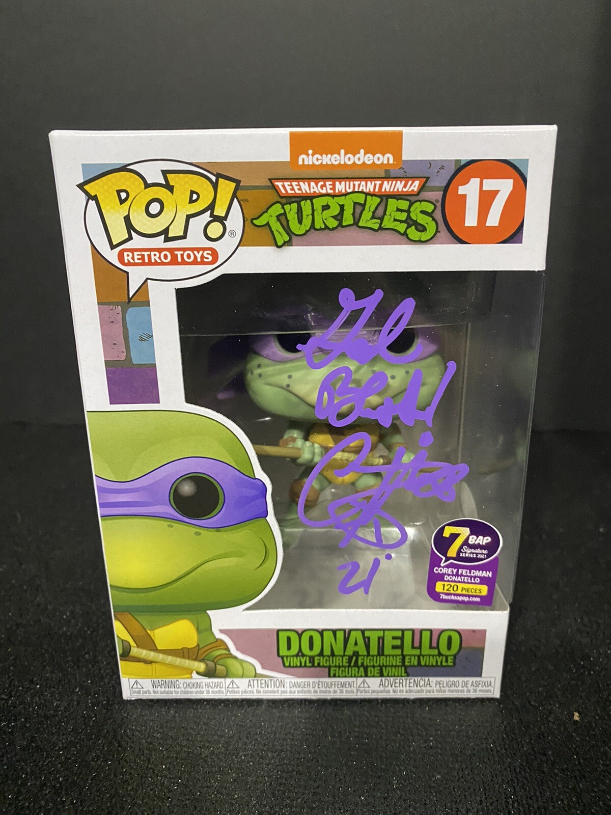 FUNKO POP  DONATELLO 17 7 BAP SIGNATURE SERIES COREY FELDMAN LE 120 PCS JSA