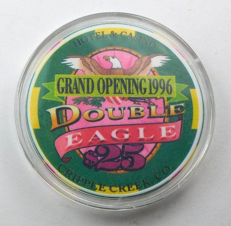 1996 Double Eagle Hotel & Casino $25 Cripple Creek Colorado Ceramic Gaming Chip