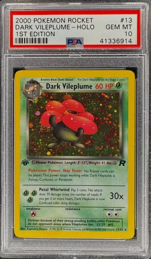 Dark Vileplume Holo 13 PSA 10 Rocket Pokemon Card Game
